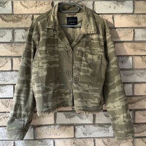 Anthropology Cropped Camo Jacket